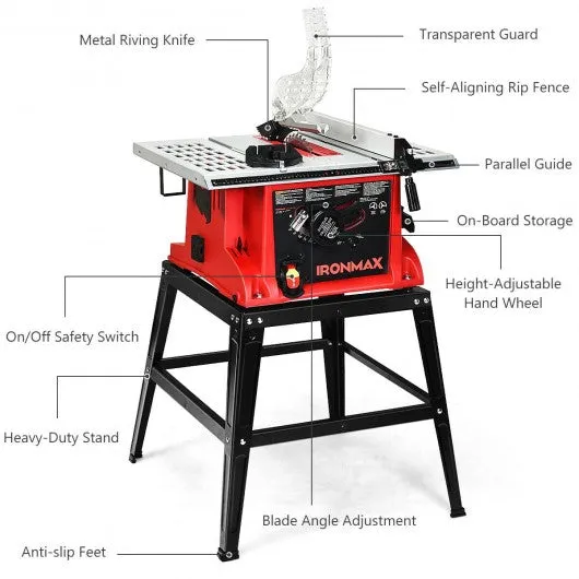 10" Aluminum Tabletop Table Saw Electric Cutting Machine