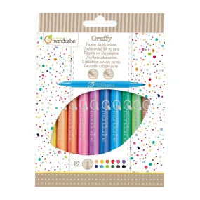 12-Pack Double-Ended Felt-Tip Pens