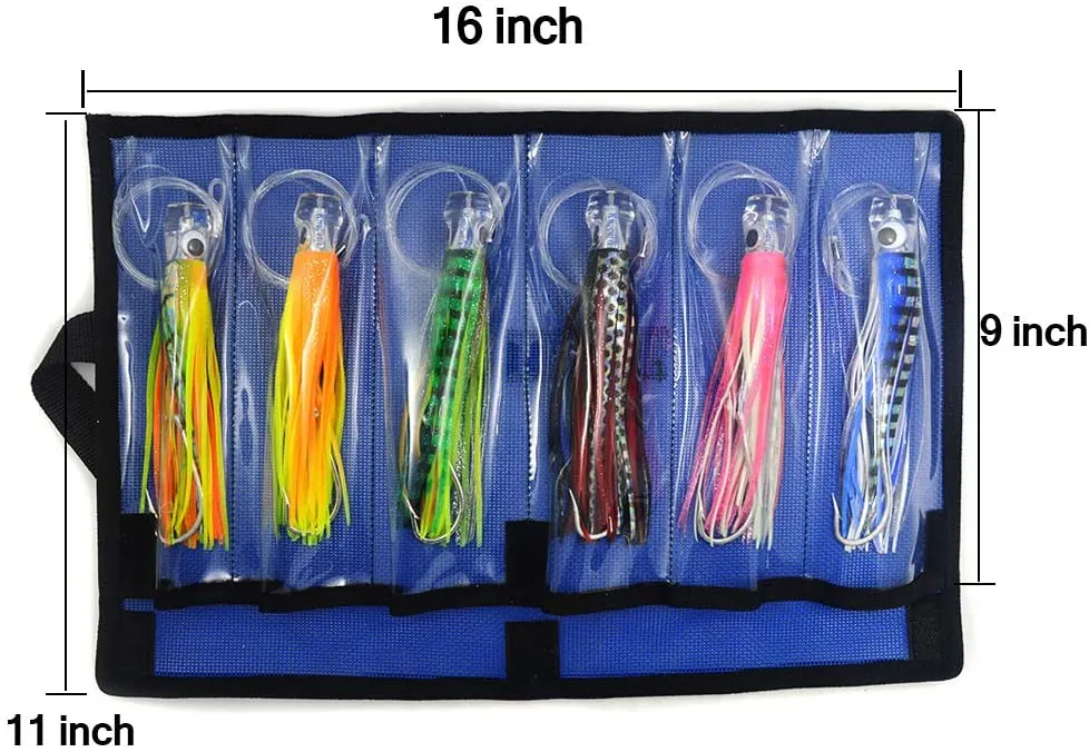 12 Pieces X 6.5" Game Fishing Trolling Lures Marlin Tuna Rigged Boating Big