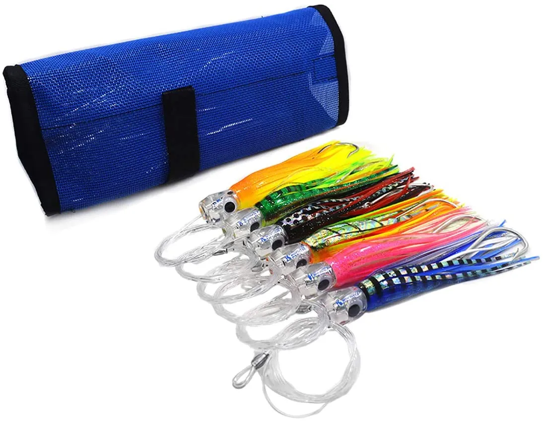 12 Pieces X 6.5" Game Fishing Trolling Lures Marlin Tuna Rigged Boating Big