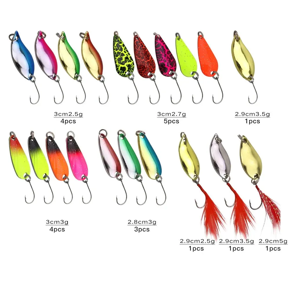 16pcs/20pcs Set Fishing Spoons Lures Metal Baits Set forCasting Spinner Fishing Bait with Storage Bag Case For Outdoor Fishing