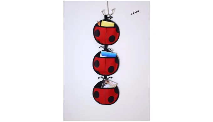 2 Pack: 3 Tier Lady Bug Over The Door Organizer Rack - Ships Same/Next Day!