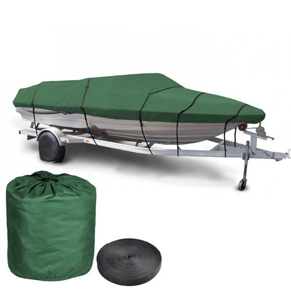 20'-22' Waterproof V-Hull Trailerable Fishing Boat Cover Green