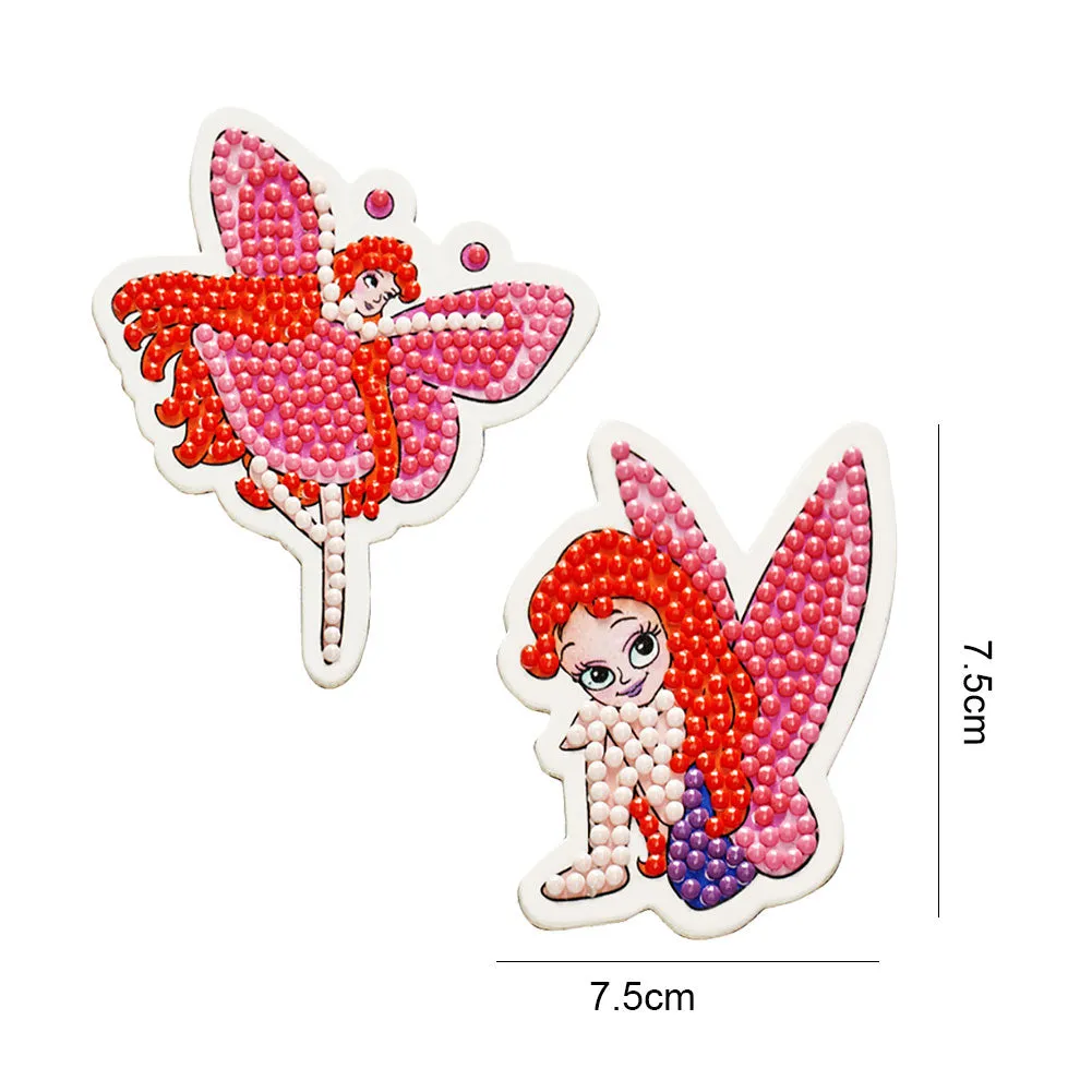 2pcs DIY Refrigerator Magnet Diamond Drawing Full Round Drill Cartoon Decor