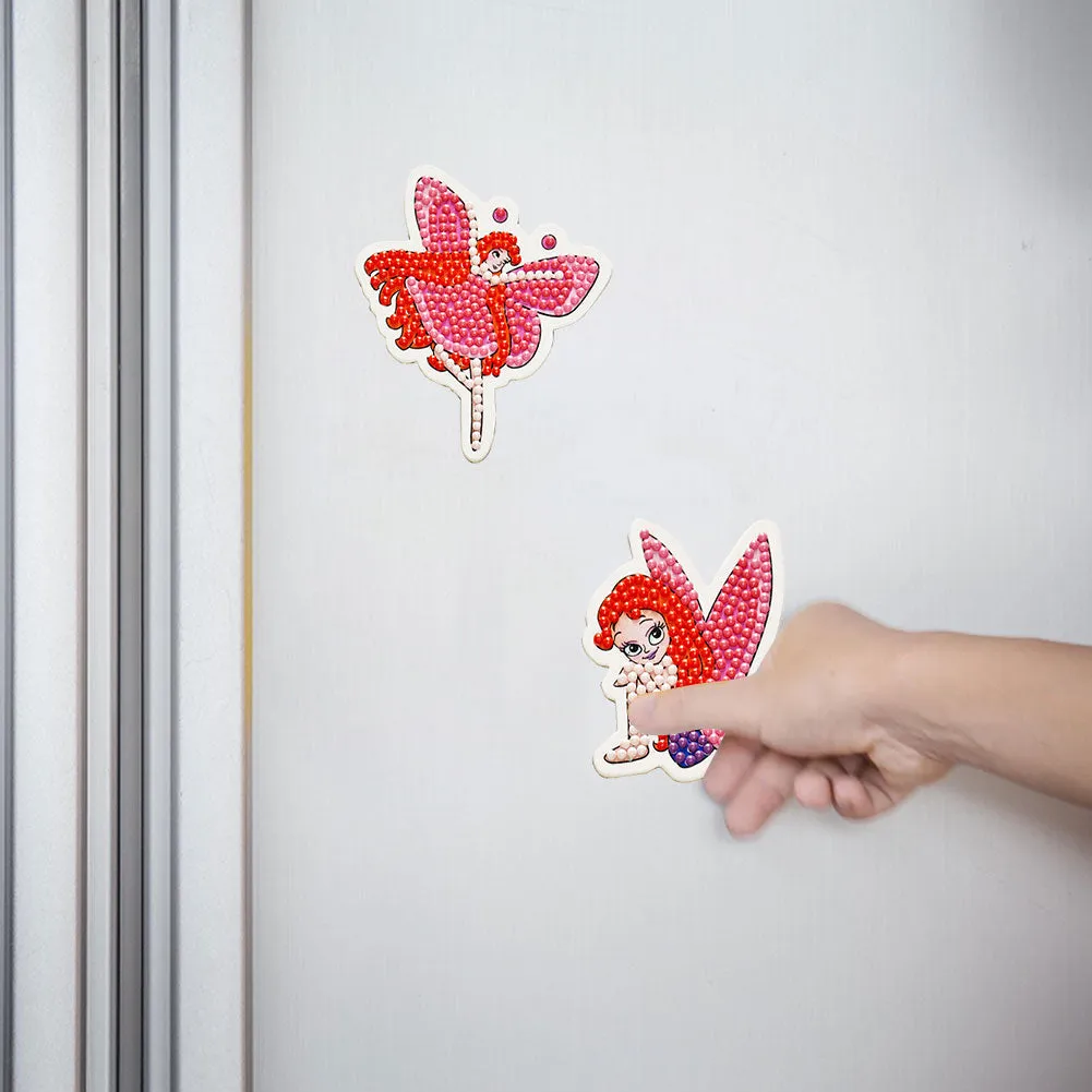 2pcs DIY Refrigerator Magnet Diamond Drawing Full Round Drill Cartoon Decor