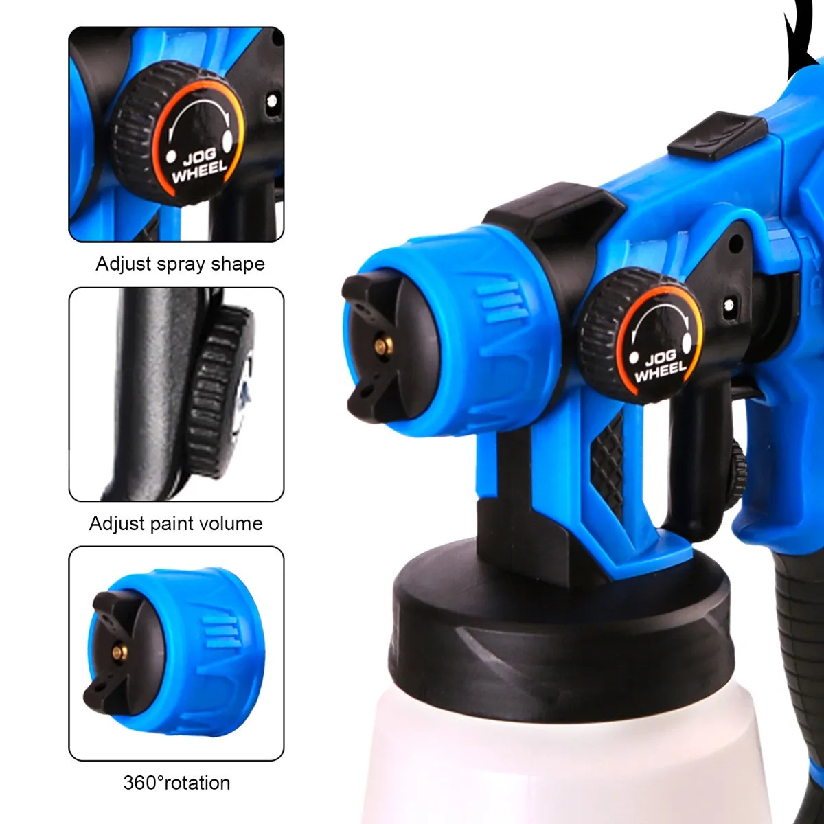 550W ELECTRIC SPRAY GUN SUCTION FEED 800ML CUP VEHICLE CAR WOOD FENCE PAINT