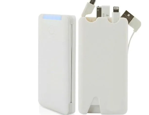 6,500mAh Powerbank With Built-In Cables