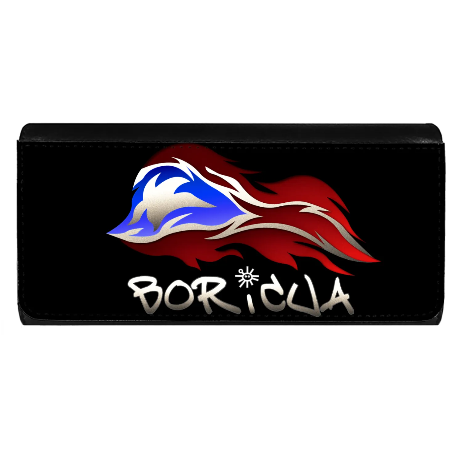 Abstract Flag Boricua Ladies Tri-Fold Hand Purse