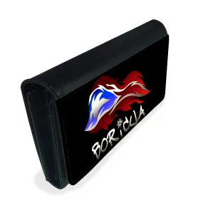 Abstract Flag Boricua Ladies Tri-Fold Hand Purse