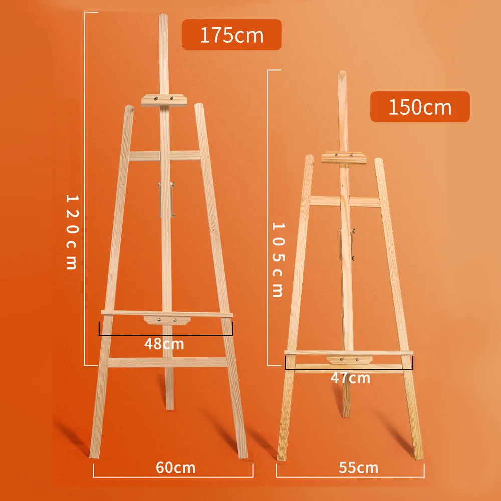 Adjustable Solid Pine Wood Easel 175CM | Artist Tripod Stand