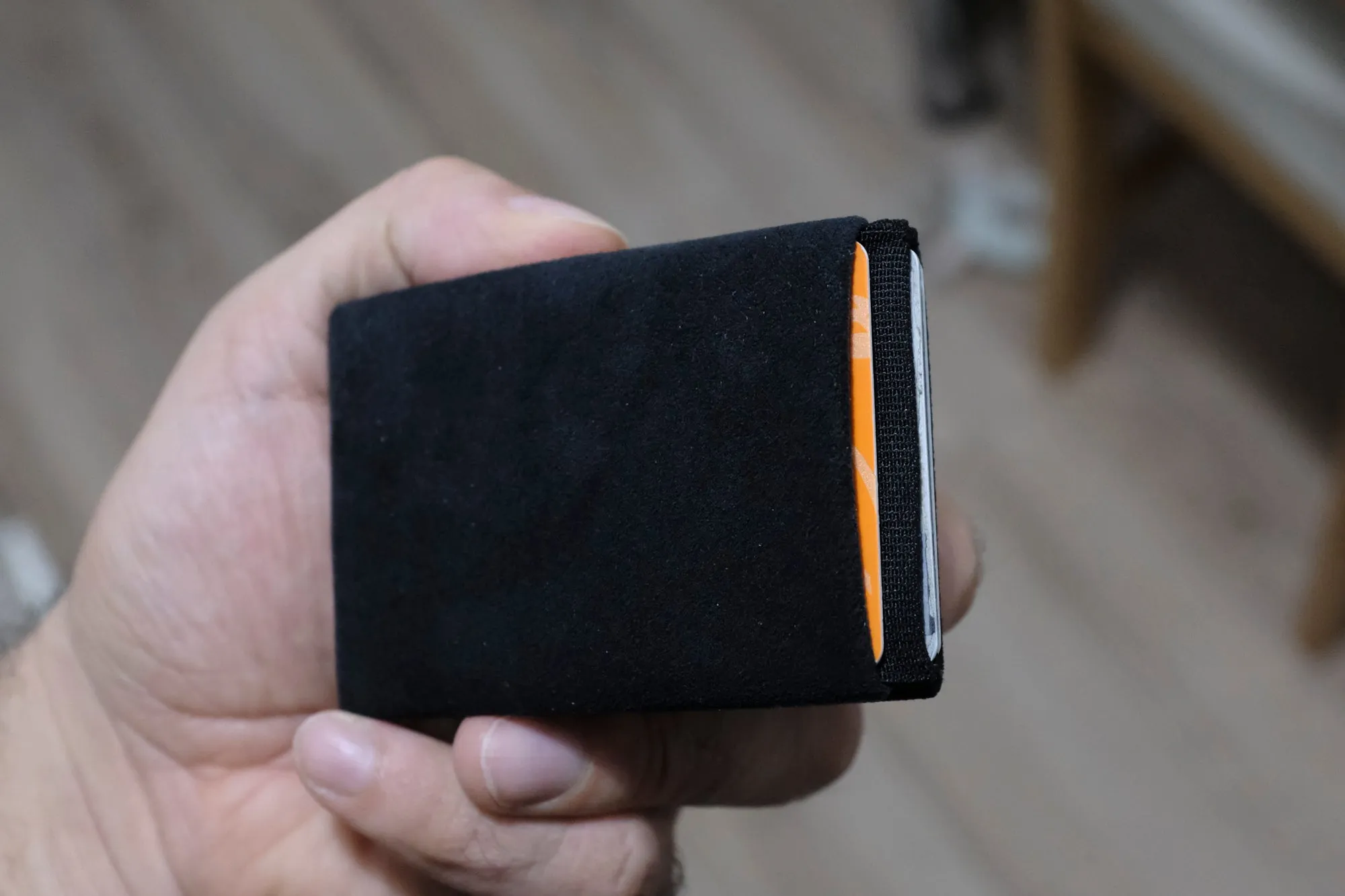 Alcantara Minimalist Wallet: The Perfect Fusion of Style and Functionality - RFID Wallet - Mens Wallet - Black