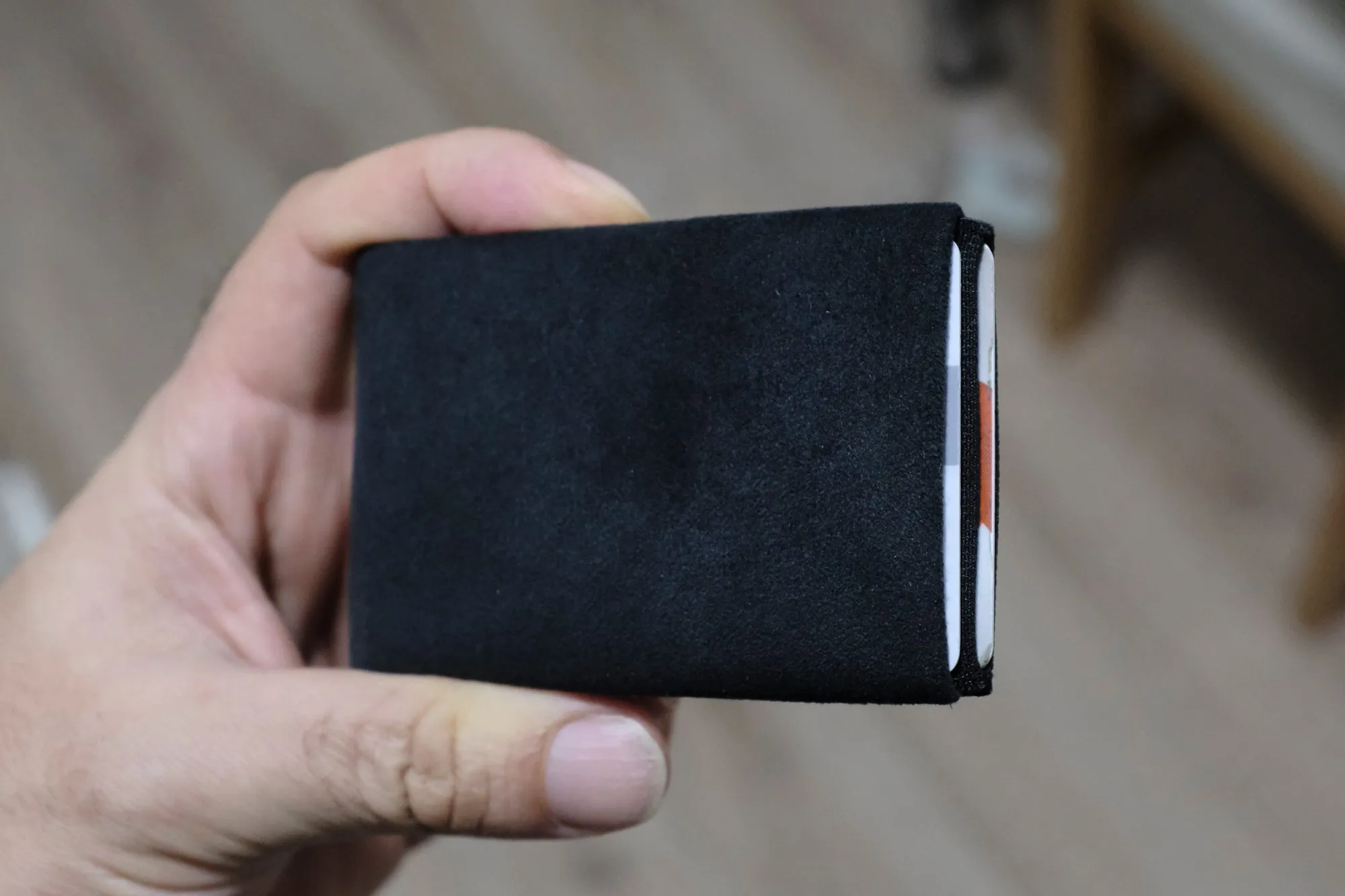 Alcantara Minimalist Wallet: The Perfect Fusion of Style and Functionality - RFID Wallet - Mens Wallet - Black