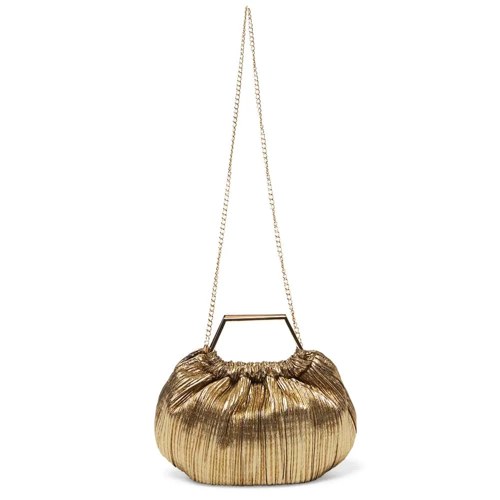 Allison Evening Bag in Dark Gold Pleat