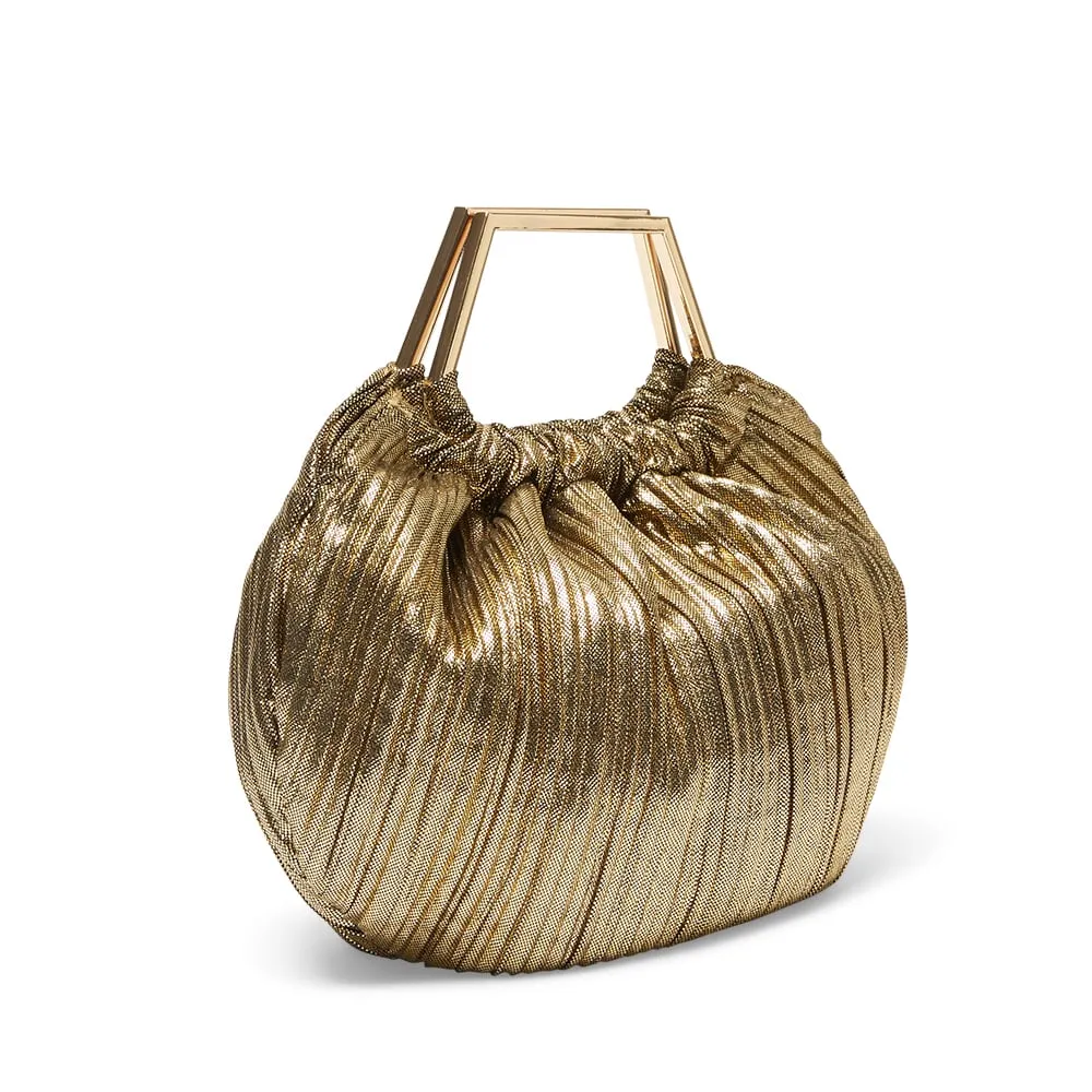 Allison Evening Bag in Dark Gold Pleat