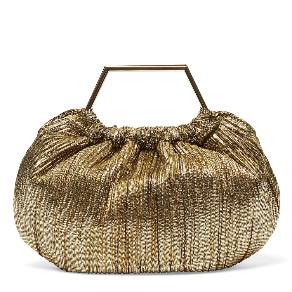 Allison Evening Bag in Dark Gold Pleat