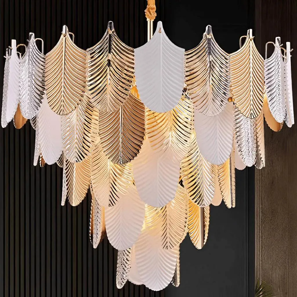 Alura Petal Brass Finish Crystal Chandelier (AM415)