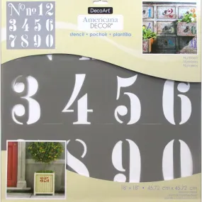 Americana Decor Stencil Numbers 18X18