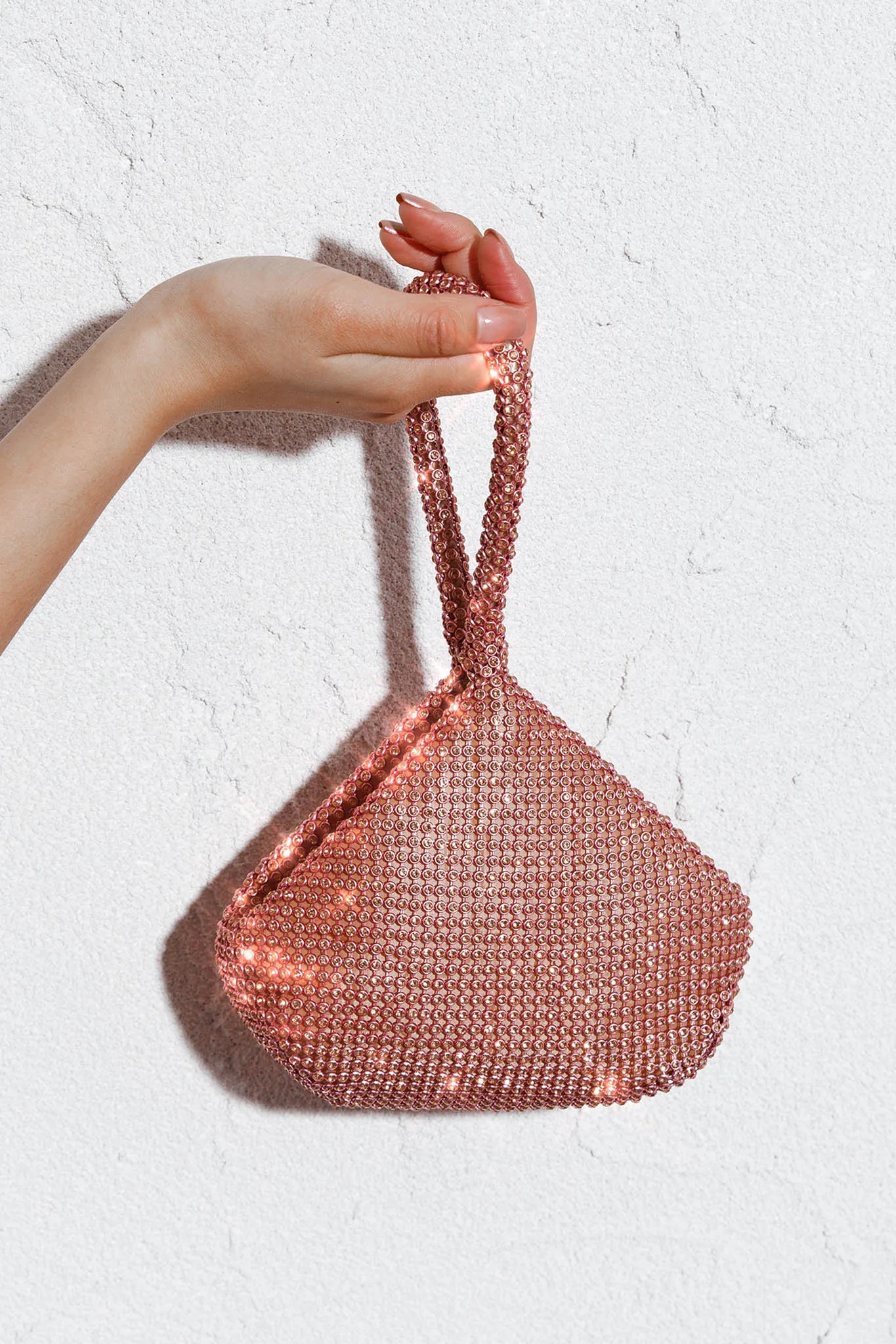 Amore Diamante Mesh Bag Champagne