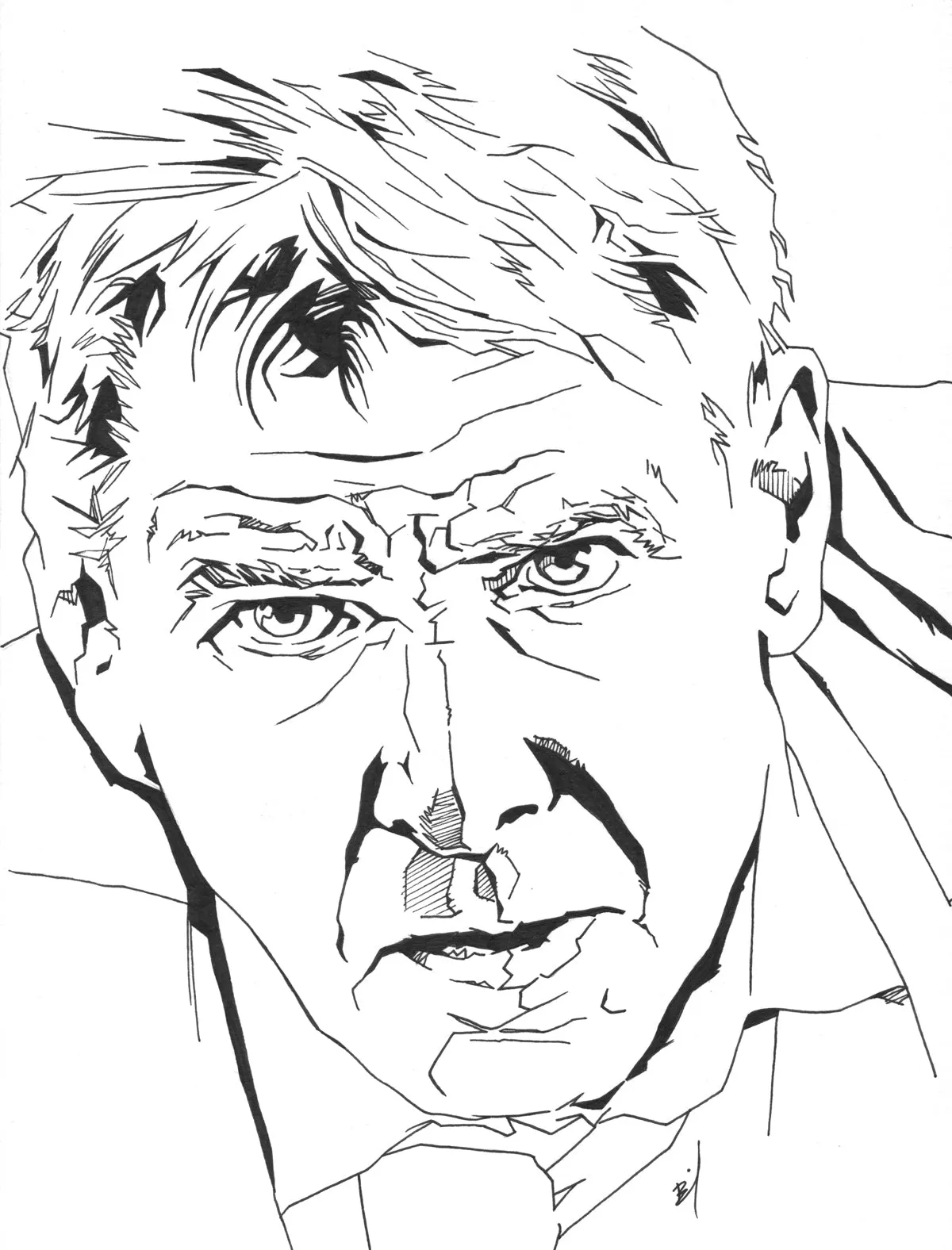 Angular drawing of Harrison Ford