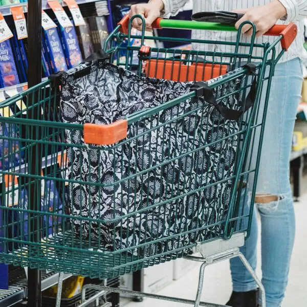 Annabel Trends - Shopping Trolley Bag – Black Floral