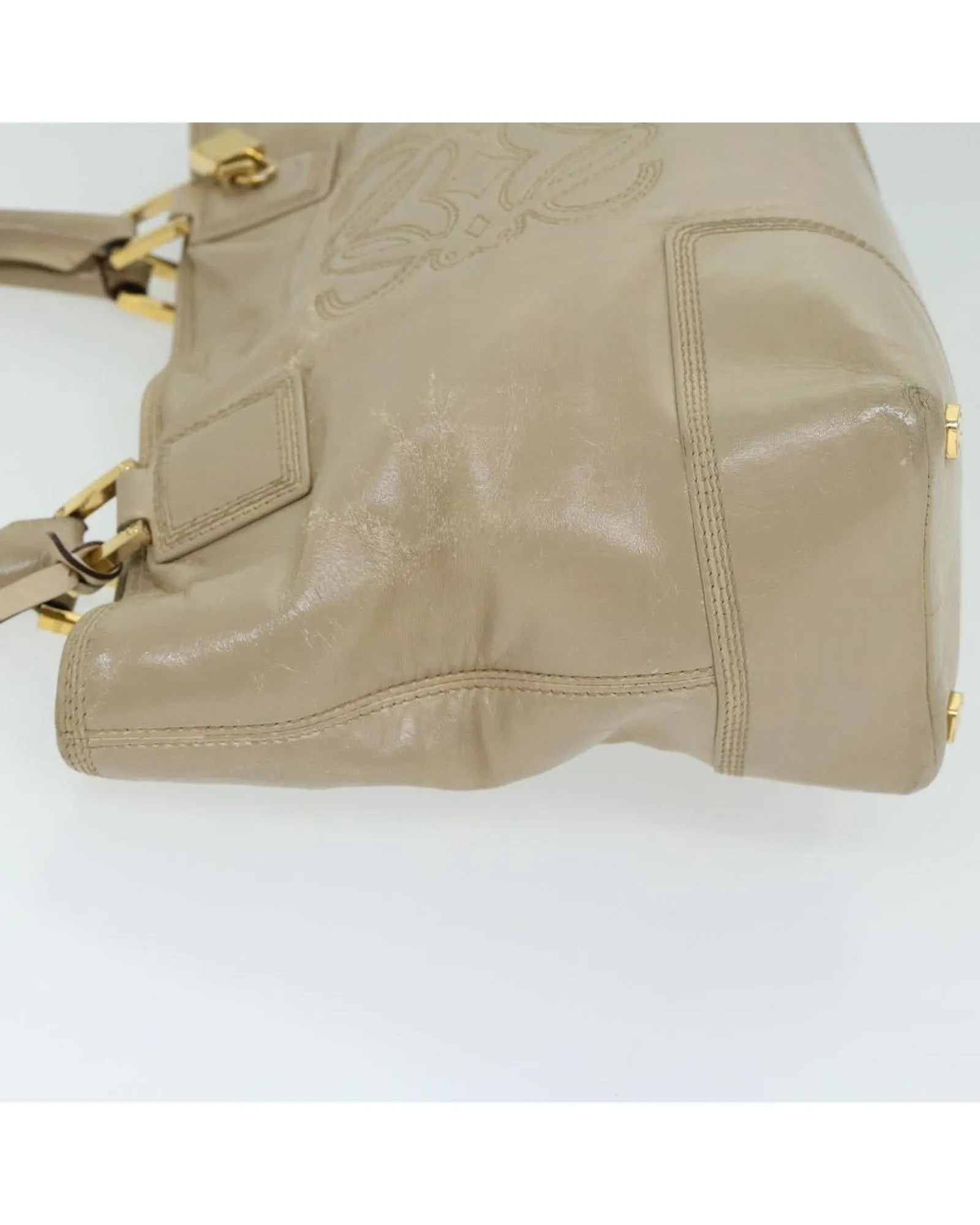 Authentic Beige Leather Hand Bag by LOEWE