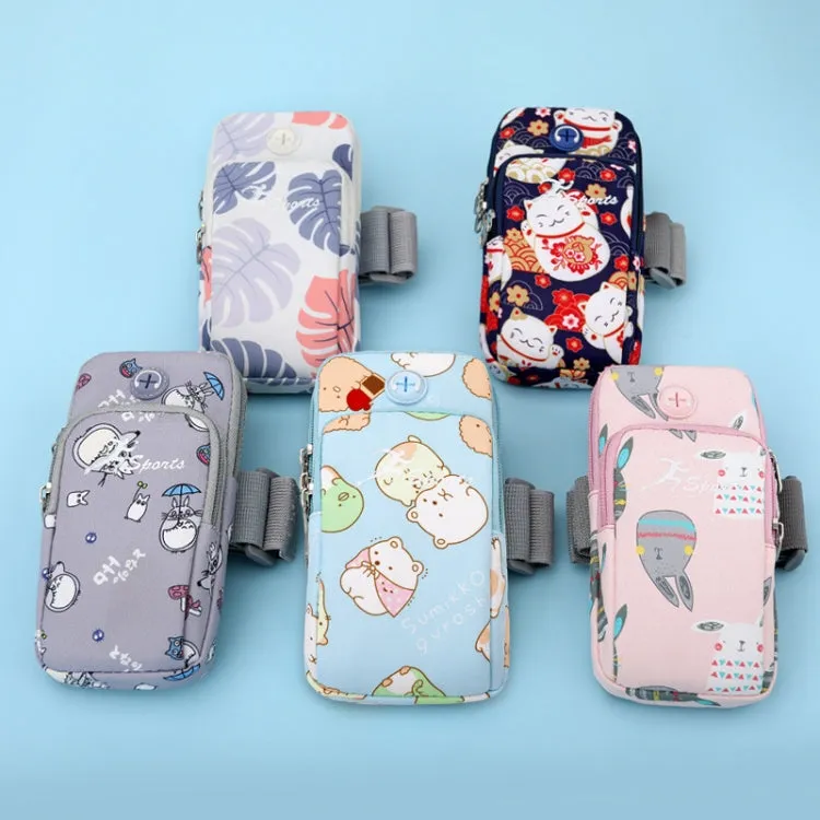 B095 Large Sports Mobile Phone Cartoon Arm Bag Wrist Fitness Bag(Rabbit)