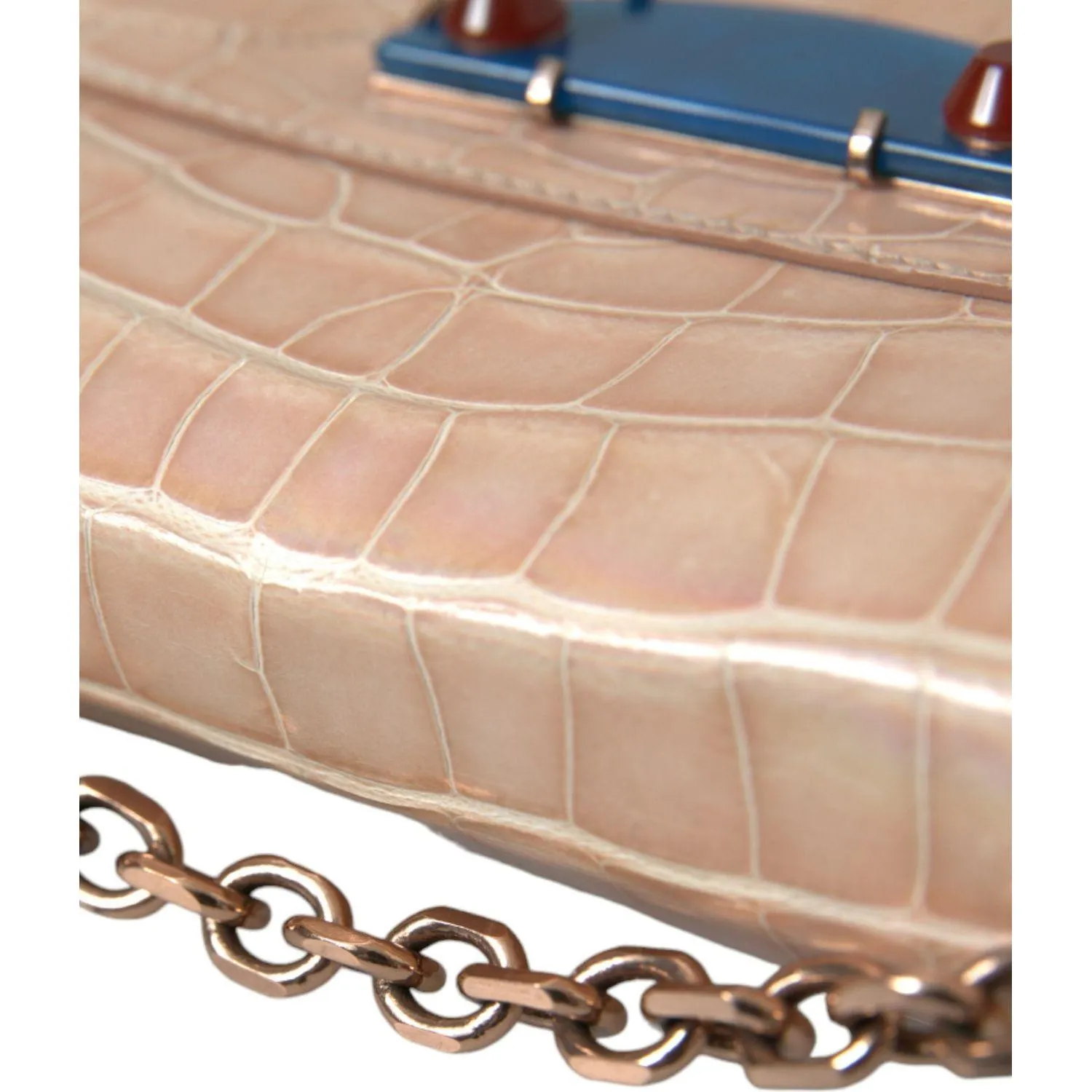 Balenciaga Elegant Mini Chain Beige Clutch for Evening Elegance