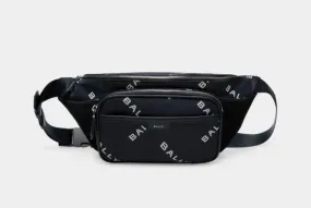 Bally Belt Bag - PAL NYLON LOGO- BLACK WHITE - MAS01W NY221 I905P