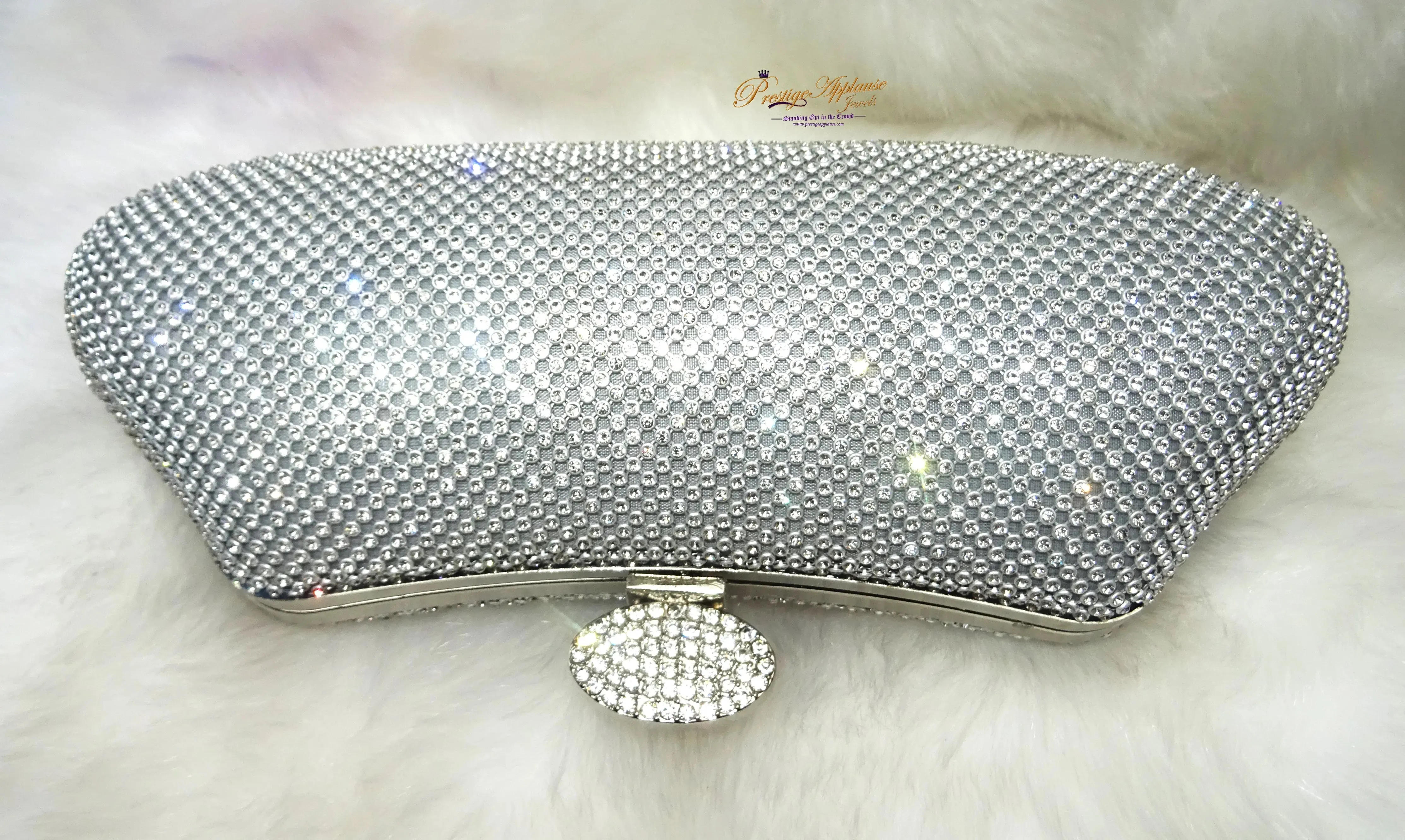 Beautiful Silver Sparkling Party Evening Clutch Purse for Party Cocktail