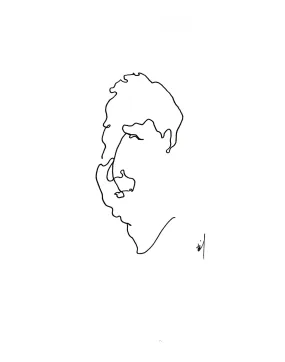 Blind contour of Edward Norton (no. 2)