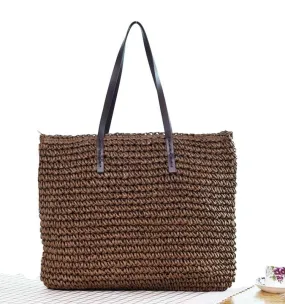 Brown Handmade Summer Beach Bag