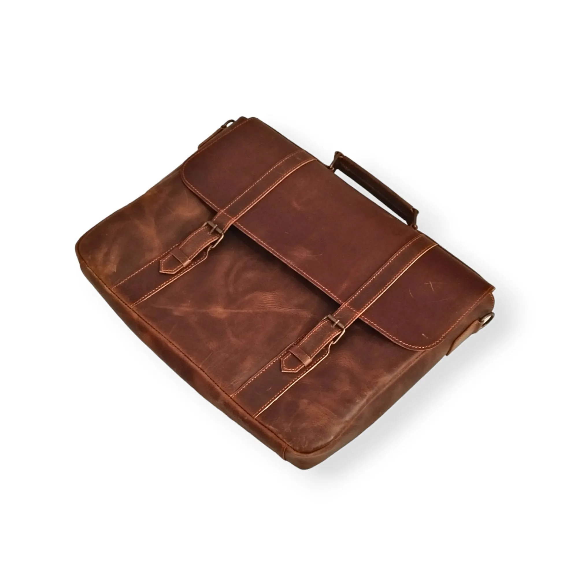 Brown Leather Laptop Bag - 15.6 Inch Messenger Bag