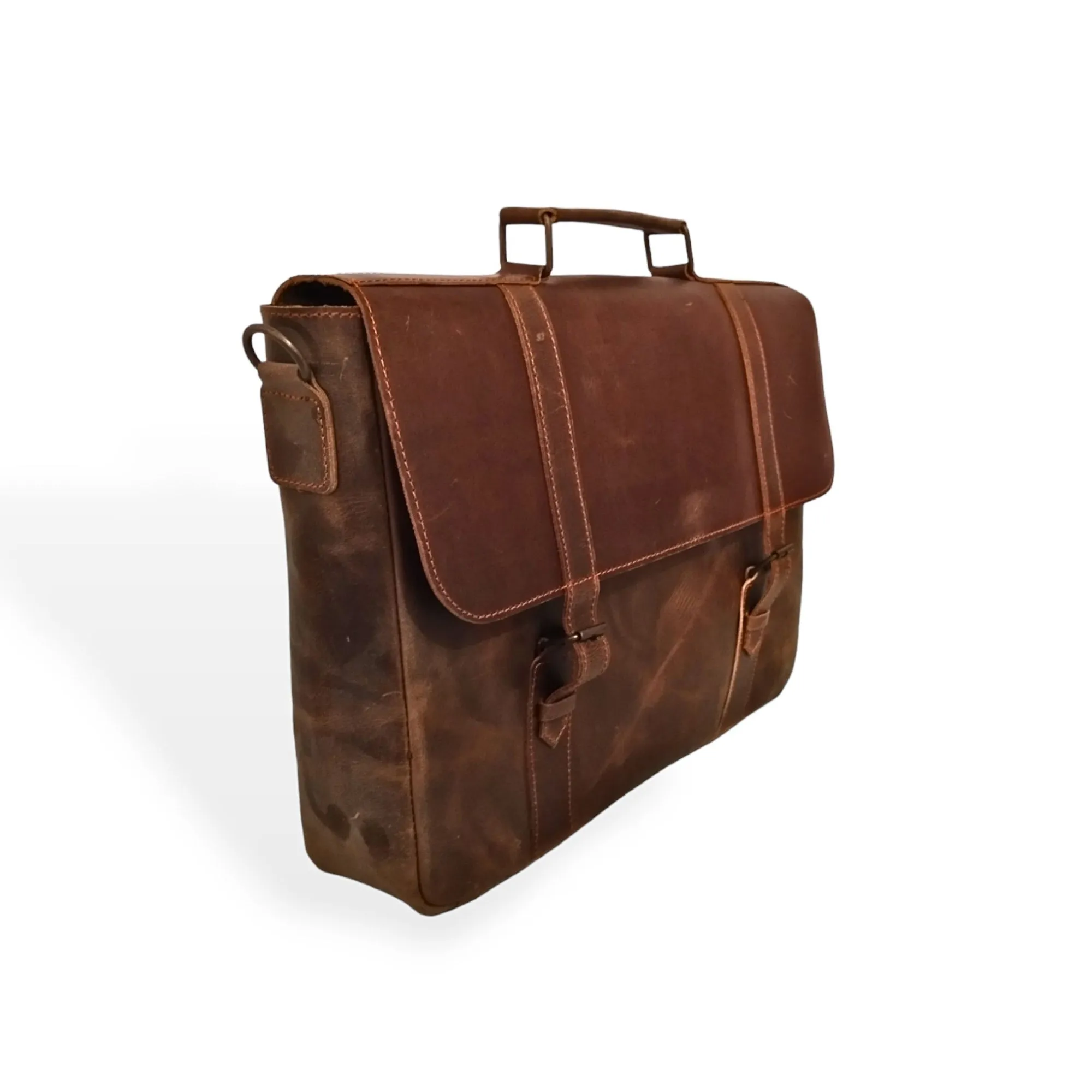 Brown Leather Laptop Bag - 15.6 Inch Messenger Bag