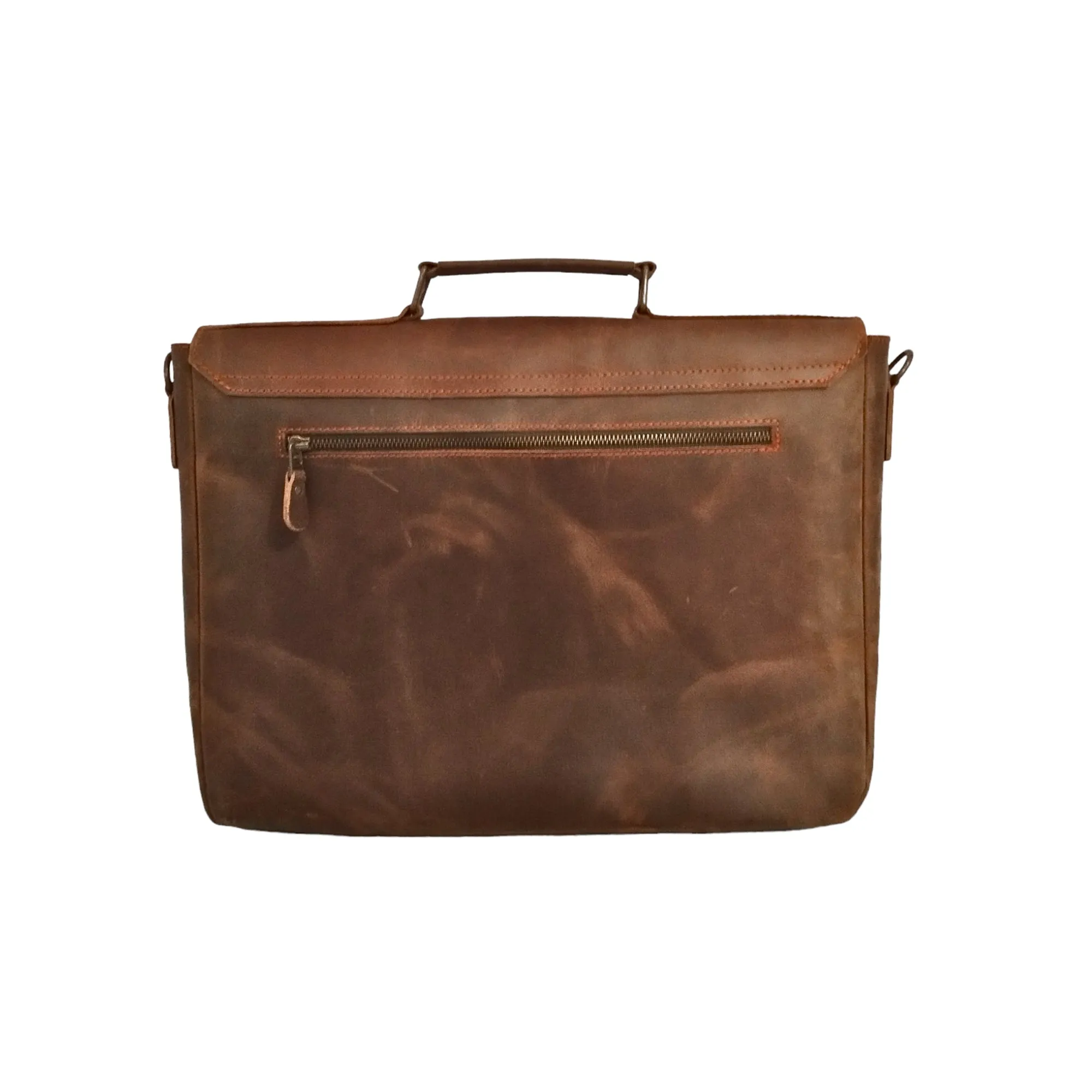 Brown Leather Laptop Bag - 15.6 Inch Messenger Bag