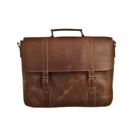 Brown Leather Laptop Bag - 15.6 Inch Messenger Bag