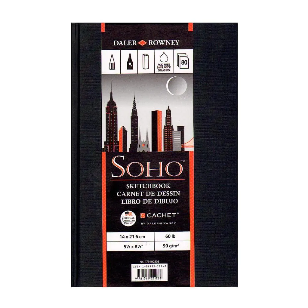 Cachet Soho Hardbound  Basic Black Cover Sketchbook