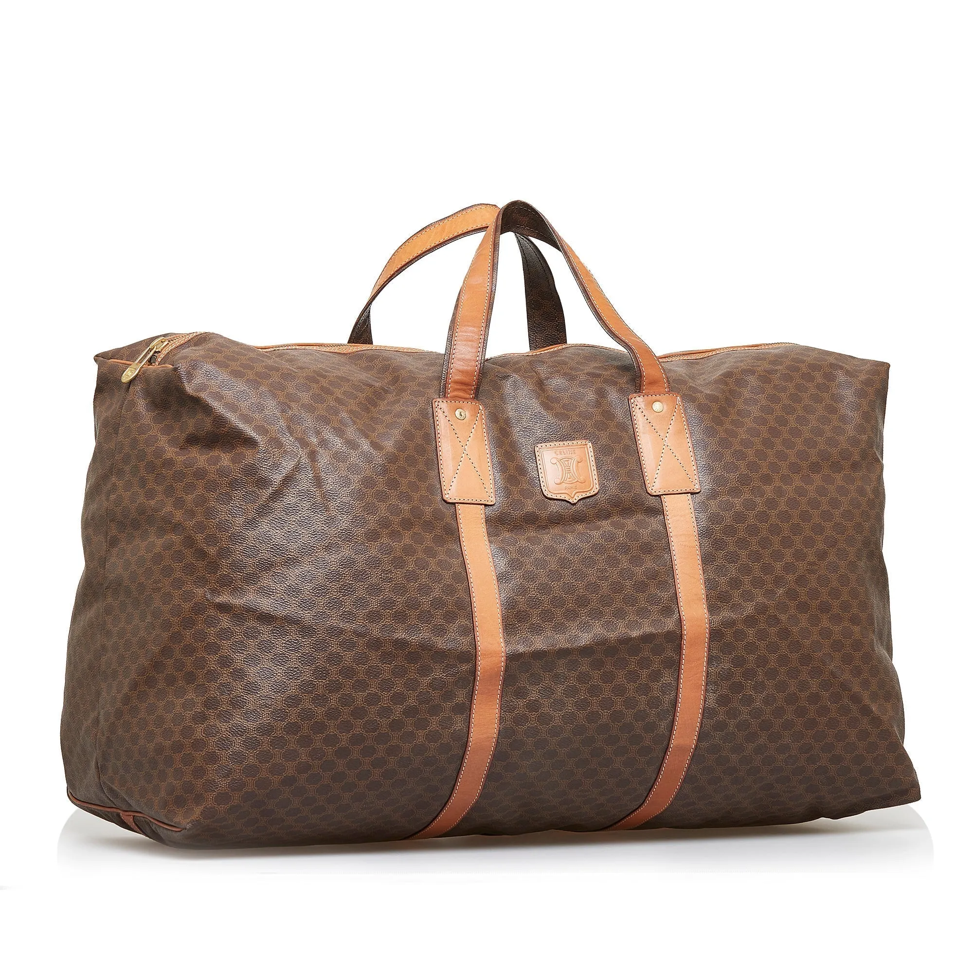 Celine Travel Bag Brown Macadam Canvas