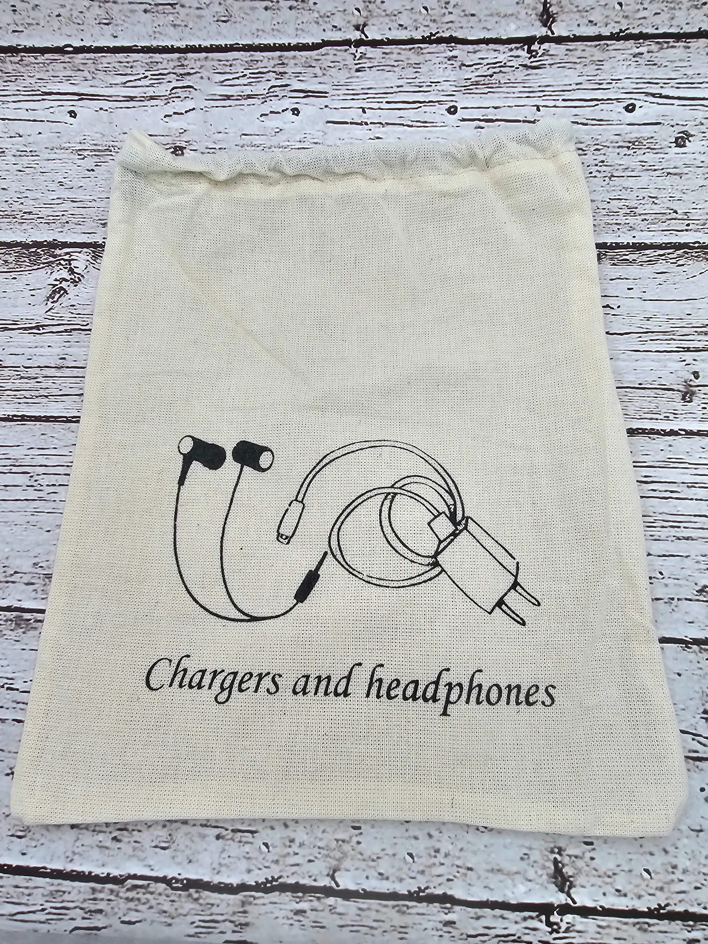 Charger and Headphones bag / Cables Accessory Bag / Cotton Charger Storage