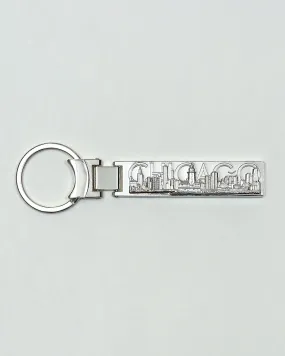 CHICAGO Skyline 3D Raised Metal Key Chain Ring