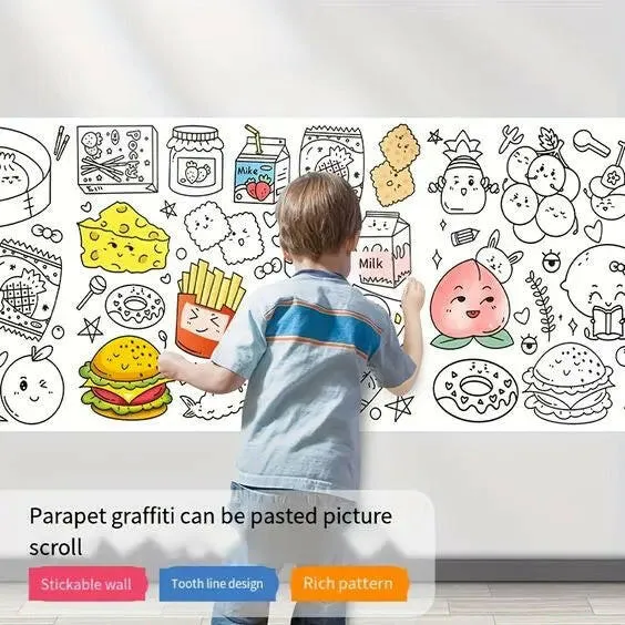 Children Graffiti Drawing Paper With Water Colors