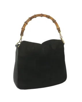 Classic Black Suede Shoulder Bag