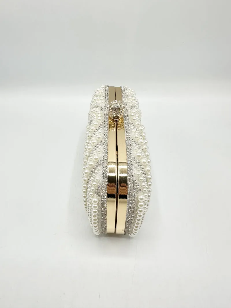 Colette Pearl & Diamante Clutch (Gold)