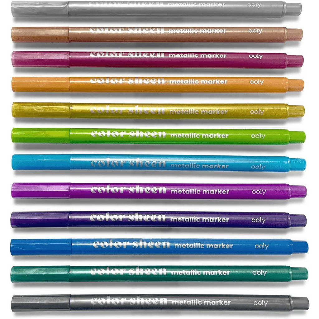 Color Sheen Metallic Felt Tip Markers - 12 pk