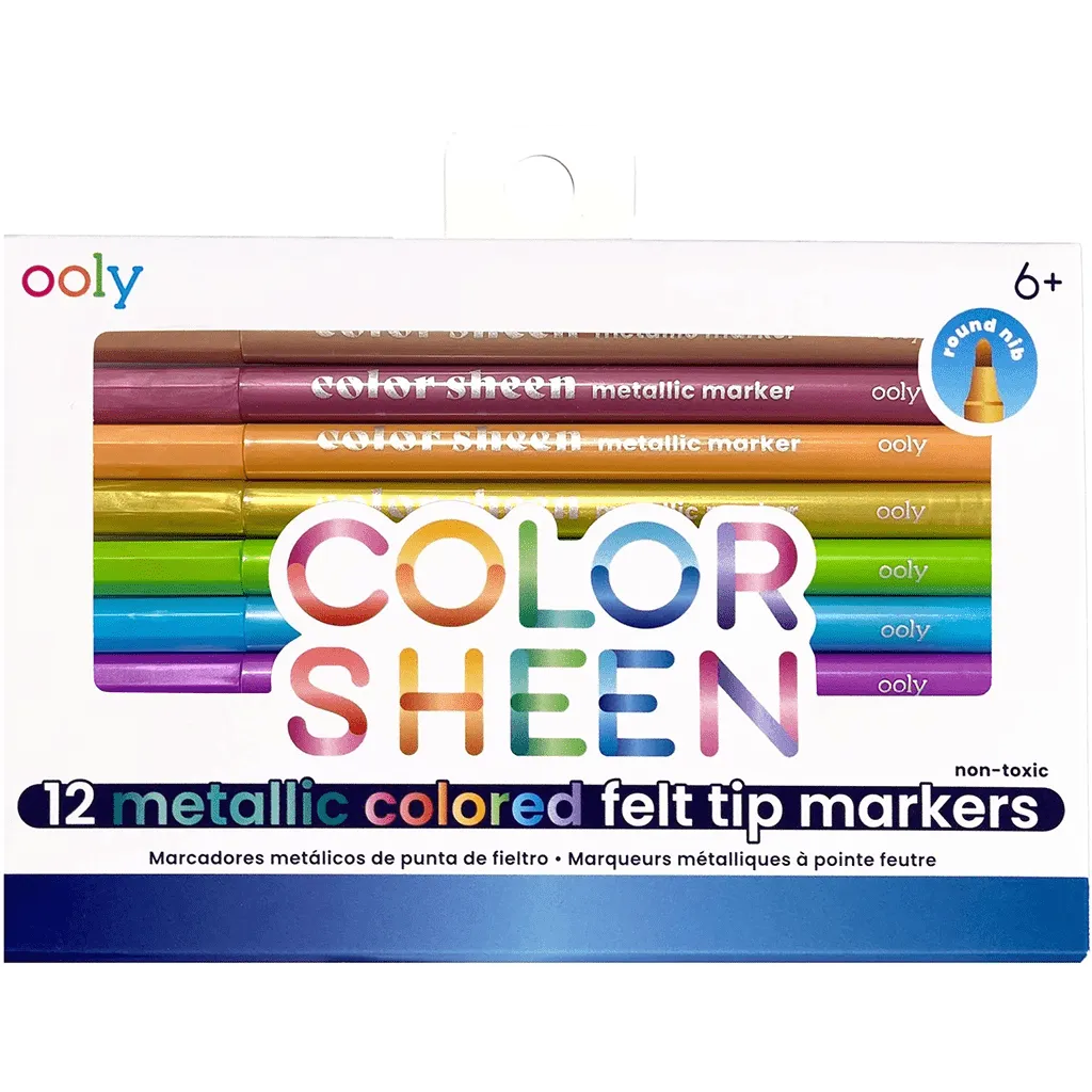 Color Sheen Metallic Felt Tip Markers - 12 pk