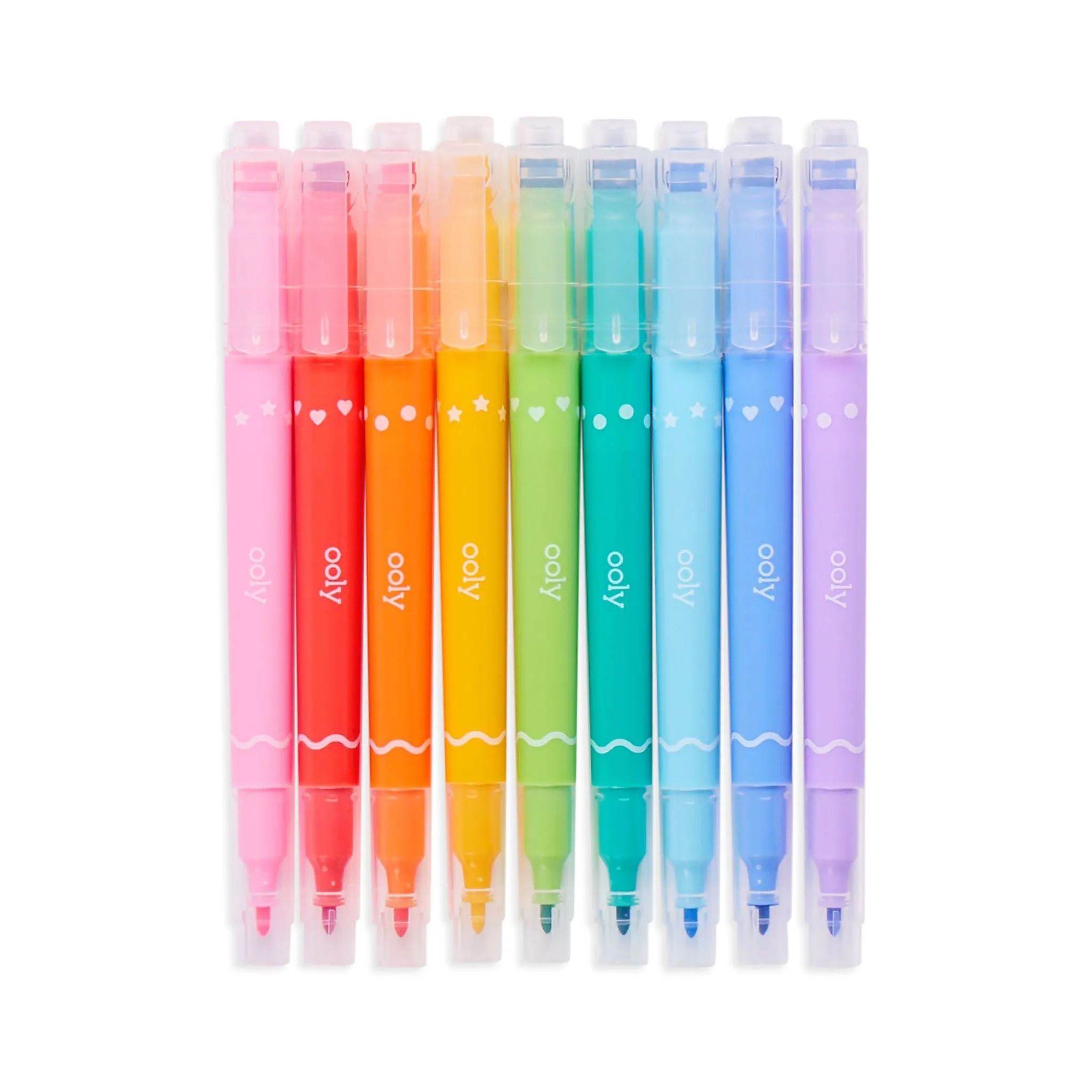 Confetti Stamp Double-Ended Markers - Set of 9