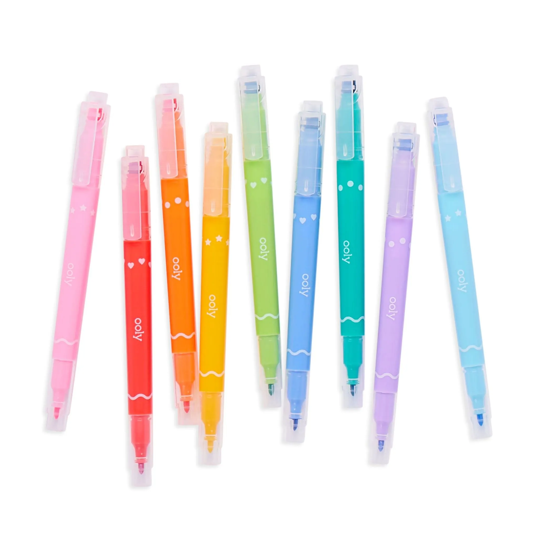 Confetti Stamp Double-Ended Markers - Set of 9