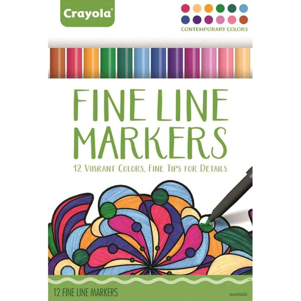 Crayola Adult Colouring Markers Fine Line Markers Contemporary Colours