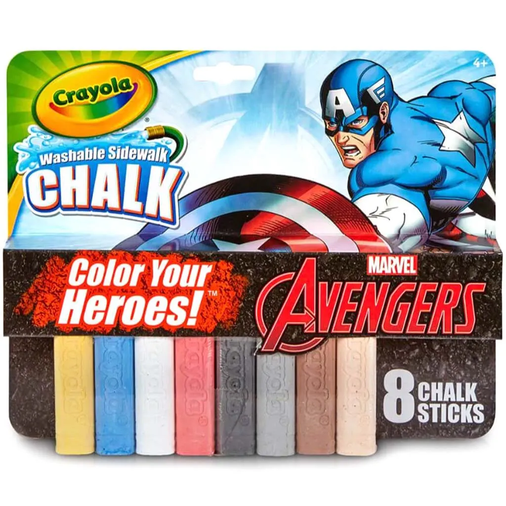 Crayola Avengers Captain America Washable Sidewalk Chalk  8ct