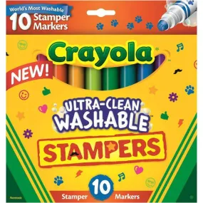 Crayola Ultra Clean Washable Stamper Markers Assorted 10/pkg