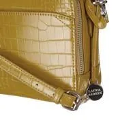 Crocodile Chartreuse Square Cross Body Bag